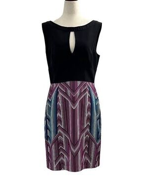 Trina Turk Silk Sleeveless shift dress with geometric design